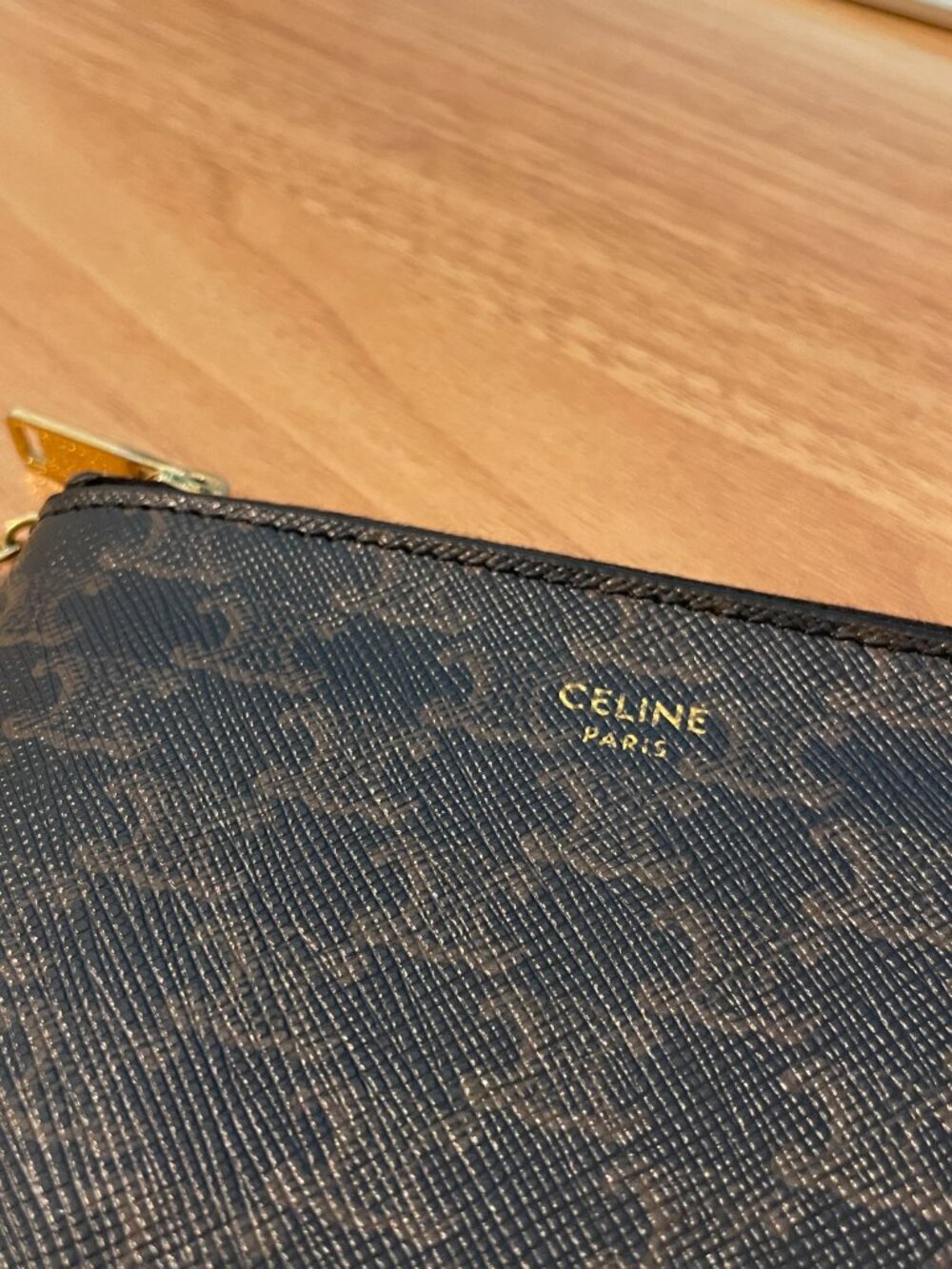 Celine Paris Coin Purse In Triomphe Canvas Black - Picture 4 of 8